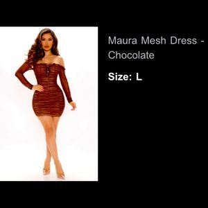 Mesh fitted Brown dress from FashionNova.Cute for a Nightcap💁🏾♀️